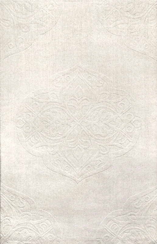 Wool Medallion Rug | Ivory