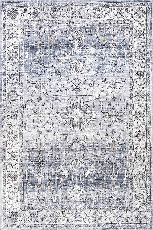 Yvette Spill Proof Washable Rug | Blue