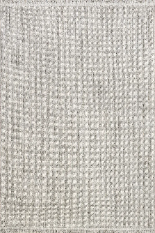 Zinnia Tasseled Rug | Light Grey