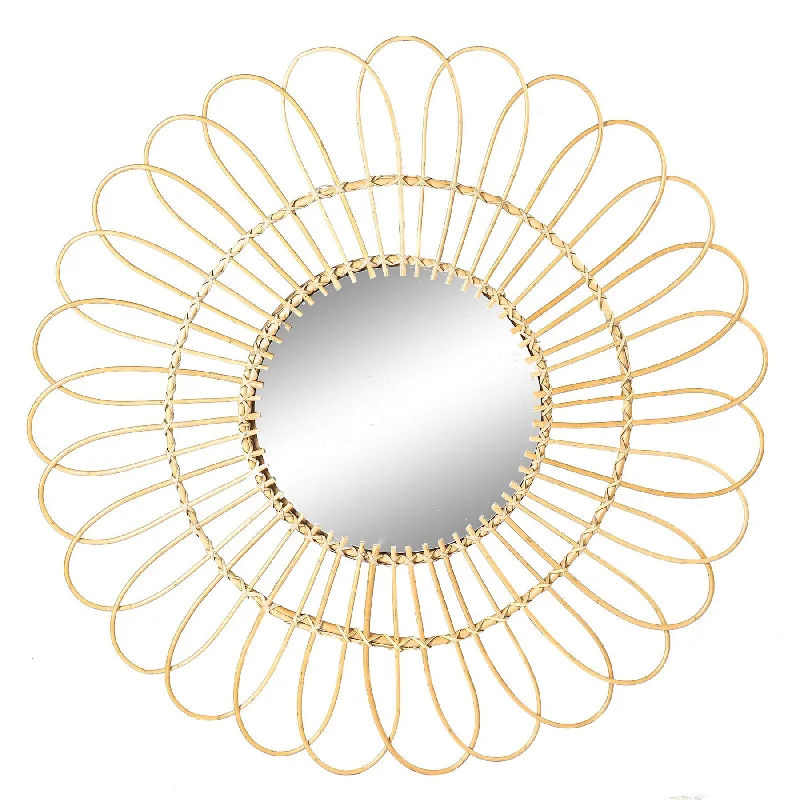 89.5cm Daisy Rattan Wall Mirror - By Nicola Spring