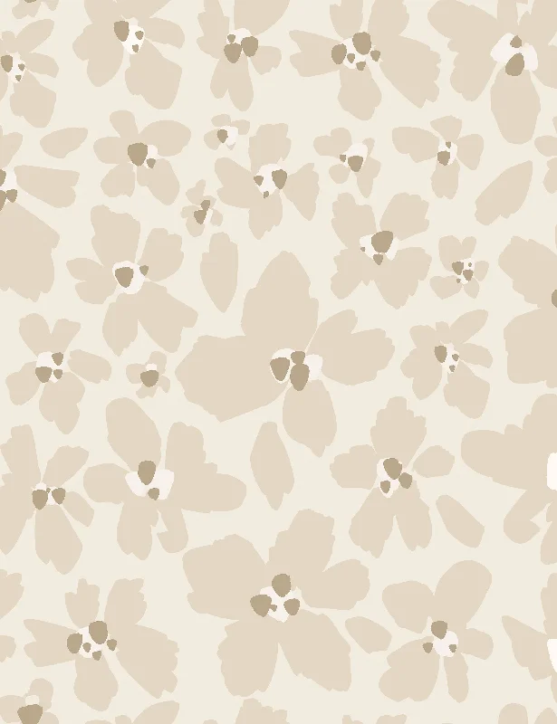 Andy's Flowers Wallpaper by Yuki Osada Swatch, Brown