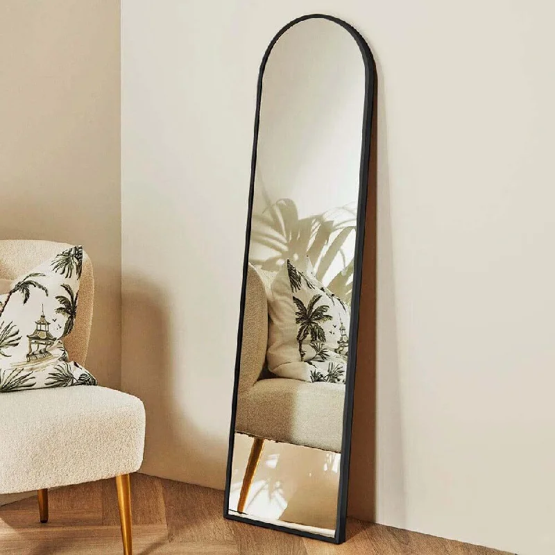 Ingham 140X40cm Metal Arch Mirror - Black