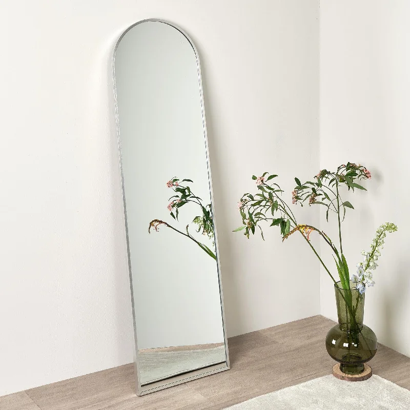 Ingham 140X40cm Metal Arch Mirror - Silver