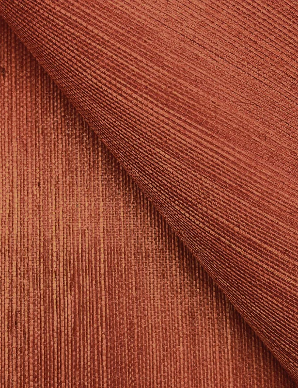 Beale Grasscloth Wallpaper Swatch, Rhubarb