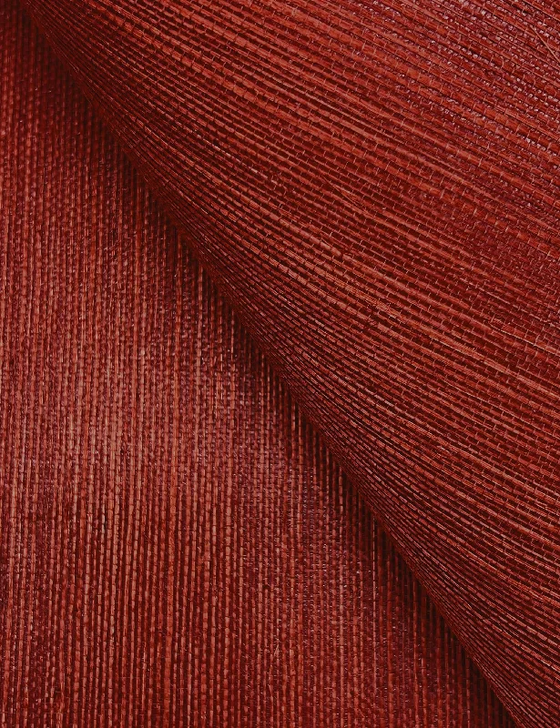 Beale Grasscloth Wallpaper Swatch, Tomato