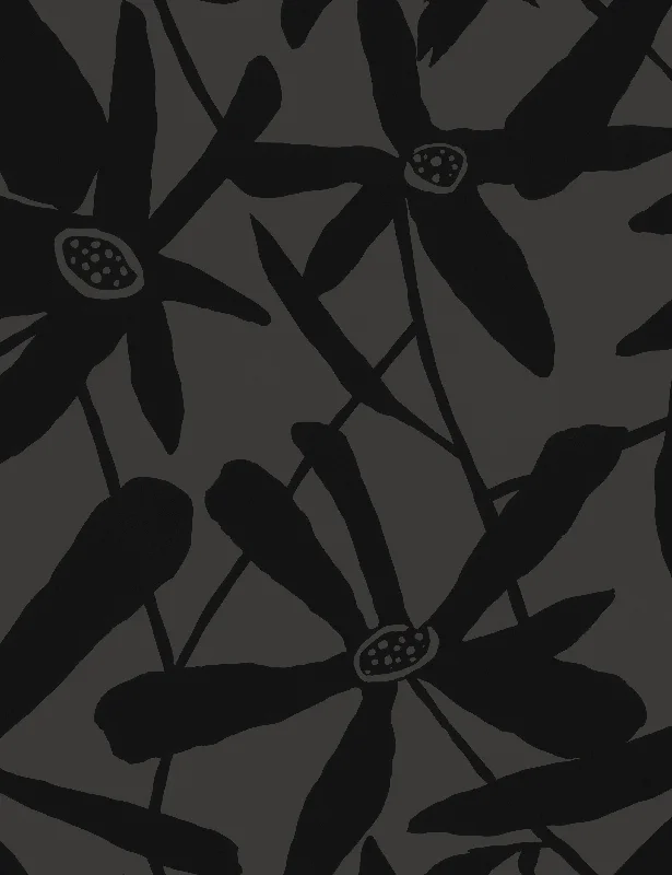 Blossom Wallpaper by Susan Hable Swatch, Black