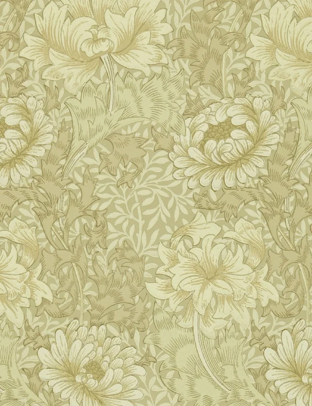 Chrysanthemum Wallpaper by Morris & Co. Swatch, Gold