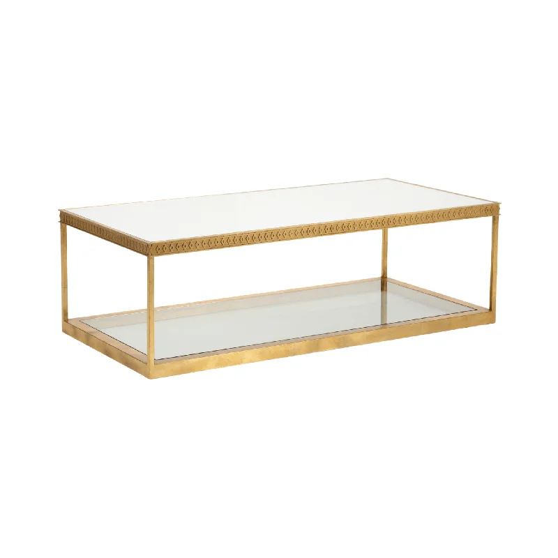 Copas Cocktail Table in Gold with Mirrored Top