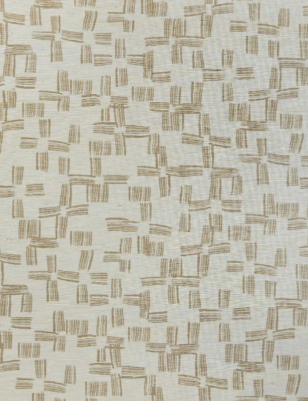 Crossmarks Grasscloth Wallpaper by Élan Byrd Swatch, Ivory