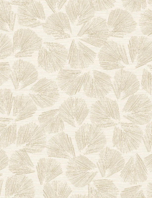 Elora Leaf Wallpaper Swatch by Christiane Lemieux, Gold