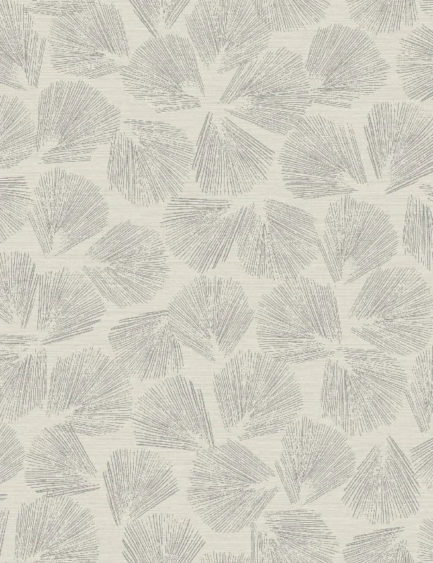 Elora Leaf Wallpaper Swatch by Christiane Lemieux, Gray