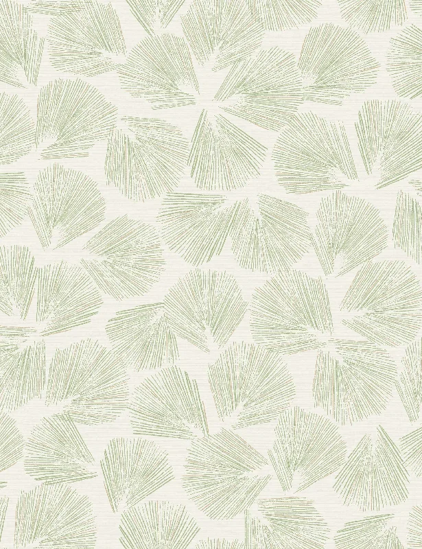 Elora Leaf Wallpaper Swatch by Christiane Lemieux, Green