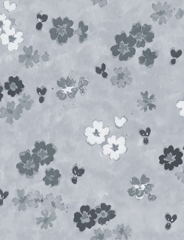 Flower Field Wallpaper by Paule Marrot, Gray, Swatch