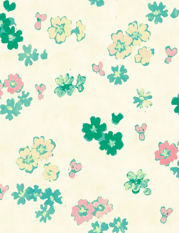 Flower Field Wallpaper by Paule Marrot, Natural, Swatch