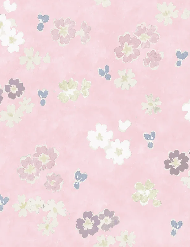 Flower Field Wallpaper by Paule Marrot, Pink, Swatch