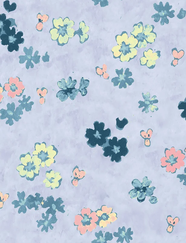 Flower Field Wallpaper by Paule Marrot, Purple, Swatch