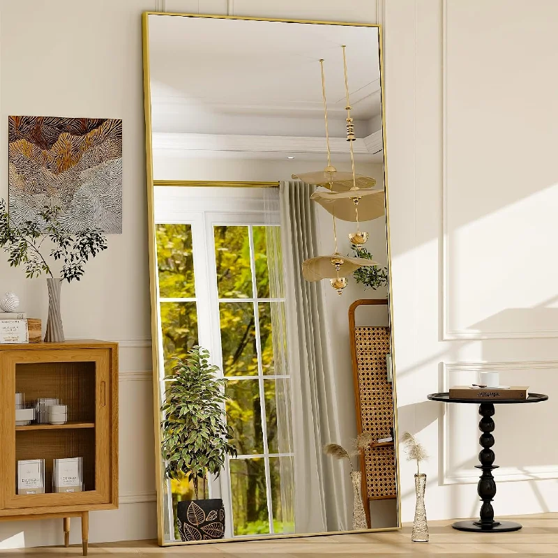 GLSLAND 76"x34" Full Length Mirror Extra Large Hanging or Leaning Rectangle Mirror - $130