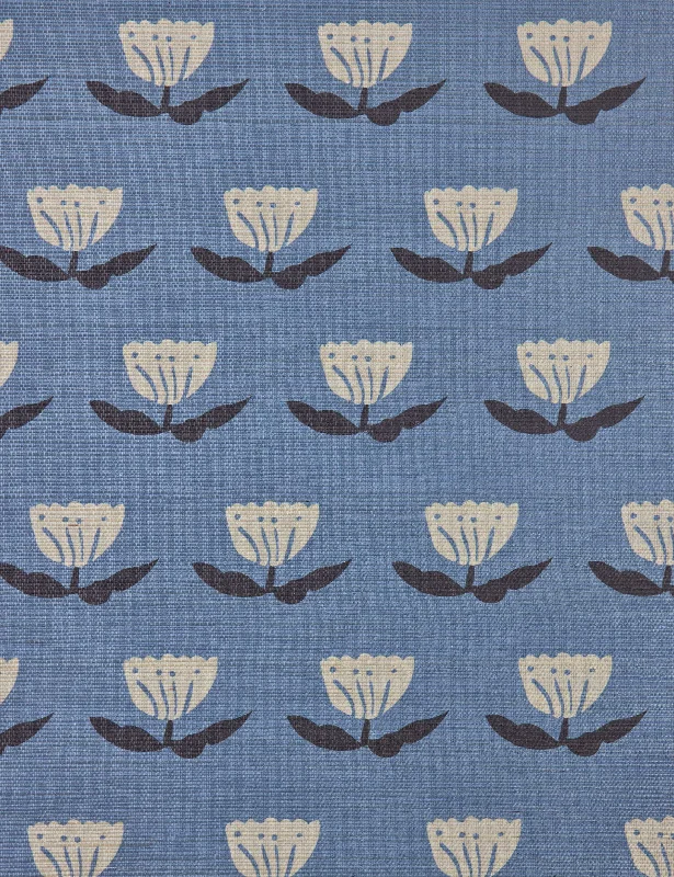 Janna Grasscloth Wallpaper Swatch by Sarah Sherman Samuel, Cornflower