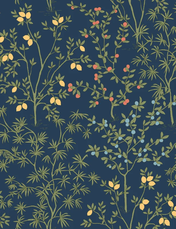 Lemon Grove Peel + Stick Wallpaper by Erin & Ben Co., Navy