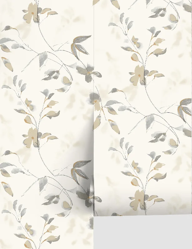 Linden Flower Peel + Stick Wallpaper, Natural