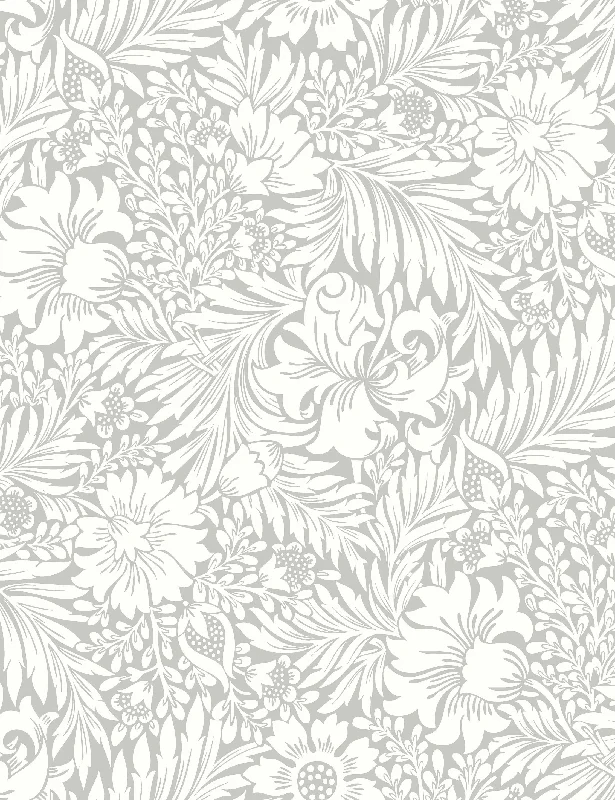 Modern Acanthus Peel + Stick Wallpaper by Erin & Ben Co., Mist