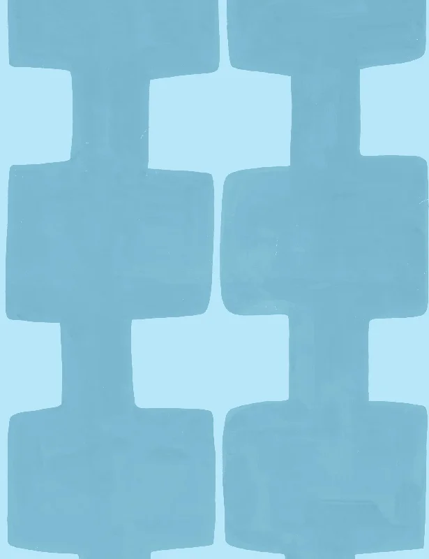 Modern Blocks Wallpaper by Paule Marrot, Blue, Swatch