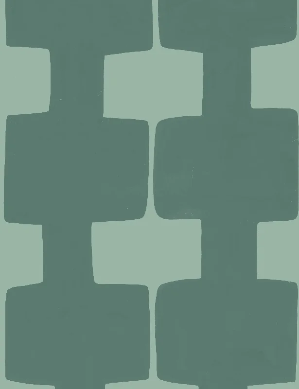 Modern Blocks Wallpaper by Paule Marrot, Green, Swatch