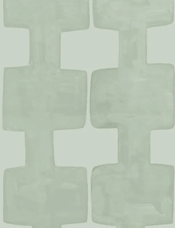 Modern Blocks Wallpaper by Paule Marrot, Sage, Swatch