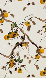 Persimmon Birds Wallpaper by Nathan Turner Swatch