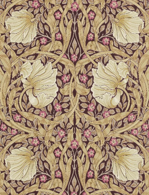 Pimpernel Wallpaper by Morris & Co. Swatch, Wine