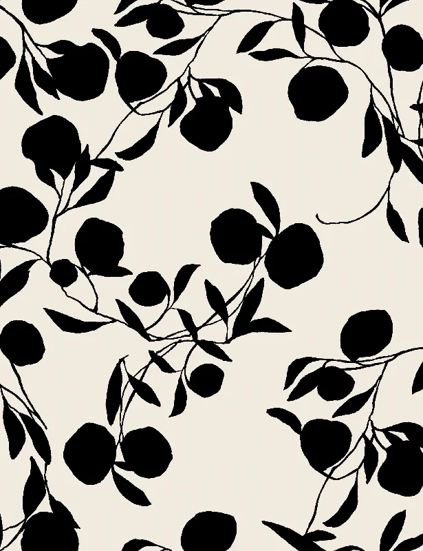 Pomegranate Wallpaper by Susan Hable Swatch, Black