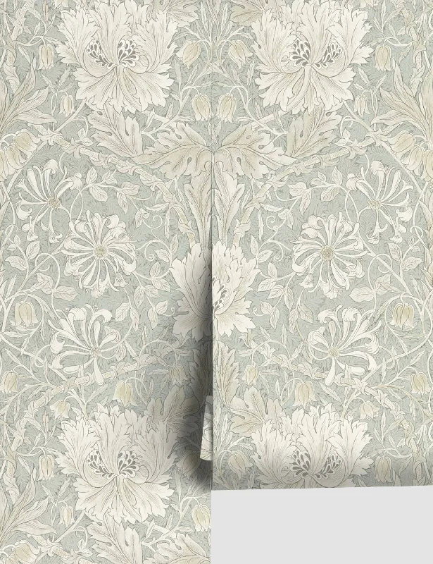 Pure Honeysuckle & Tulip Wallpaper by Morris & Co.