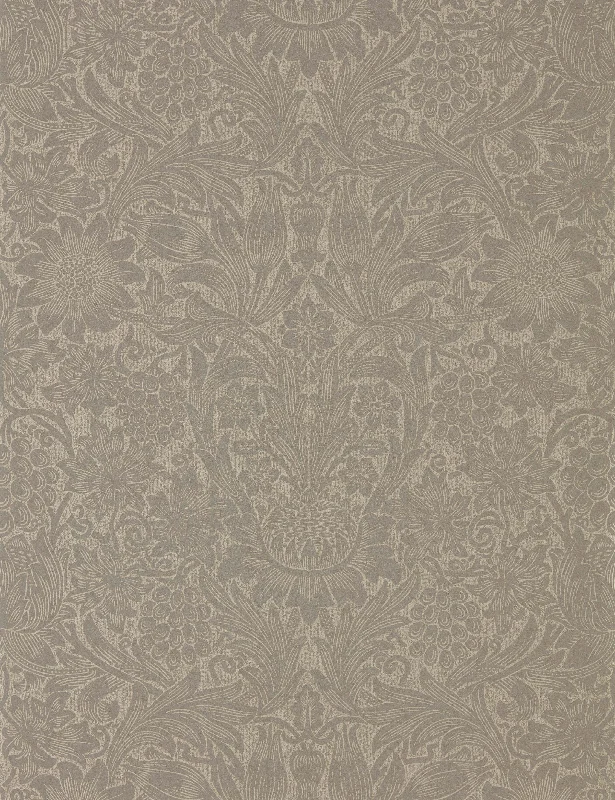 Pure Sunflower Wallpaper by Morris & Co. Swatch, Taupe and Sand