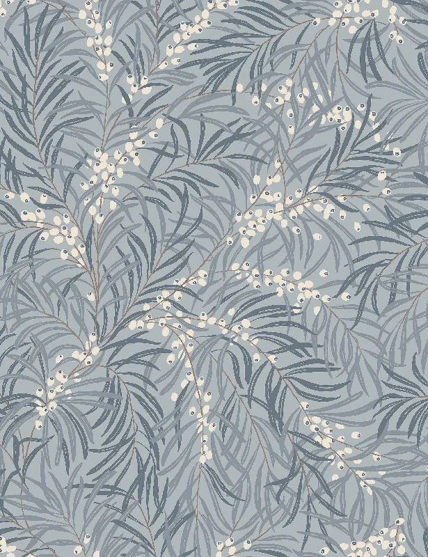 Scalamandre Idun Wallpaper Swatch by Sandberg, Misty Blue