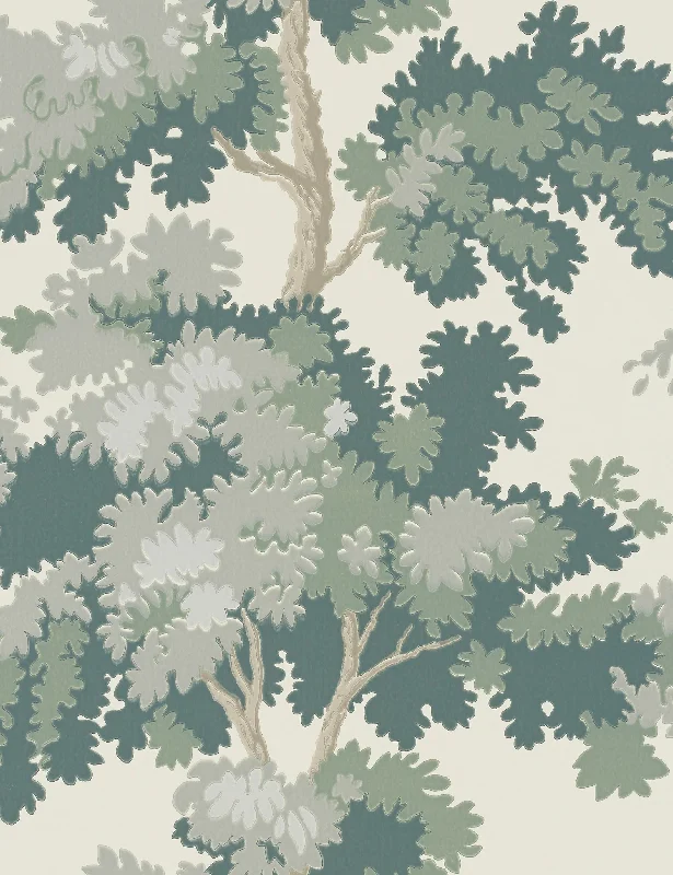 Scalamandre Raphael Wallpaper, Green Swatch