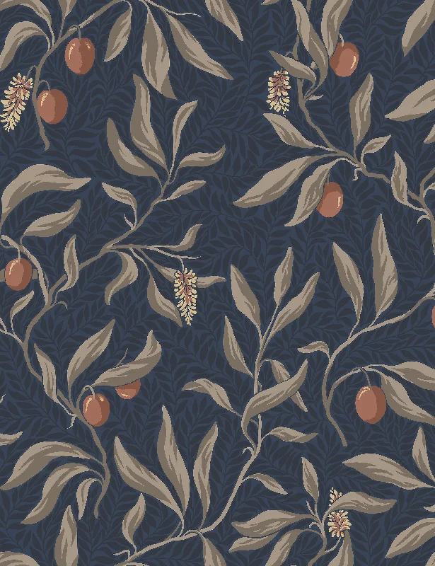 Scalamandre Vinnie Wallpaper Swatch by Sandberg, Classic Blue