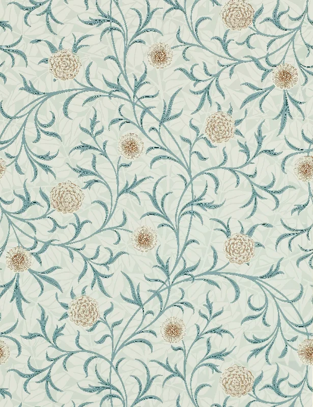 Scroll Wallpaper by Morris & Co. Swatch, Blue