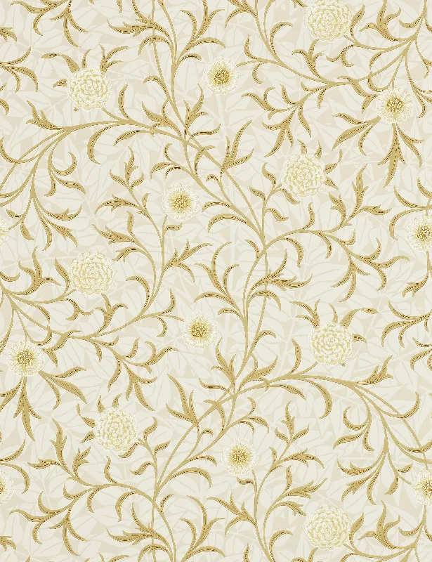 Scroll Wallpaper by Morris & Co. Swatch, Gold