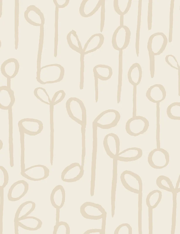 Seedlings Wallpaper by Susan Hable Swatch, Natural