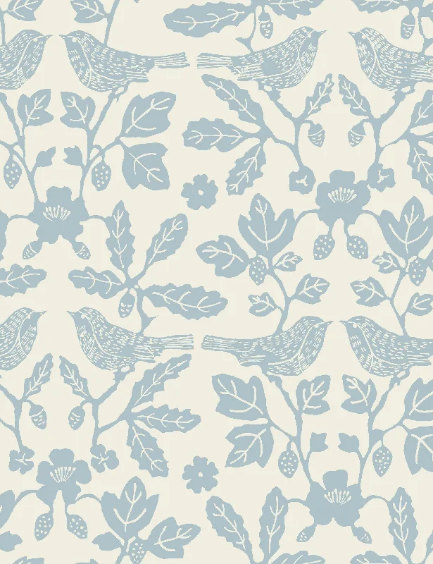 Sparrow and Oak Peel + Stick Wallpaper by Erin & Ben Co., Blue