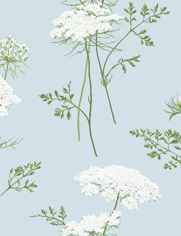 The Queens Lace Wallpaper by Sarah Jessica Parker, Misty Blue Swatch