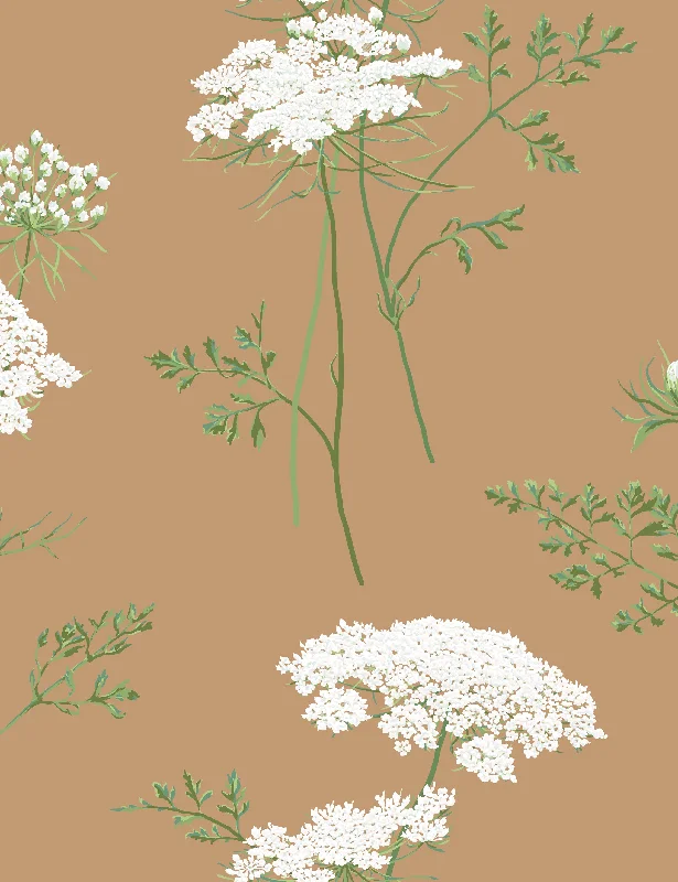 The Queens Lace Wallpaper by Sarah Jessica Parker, Pecan Swatch