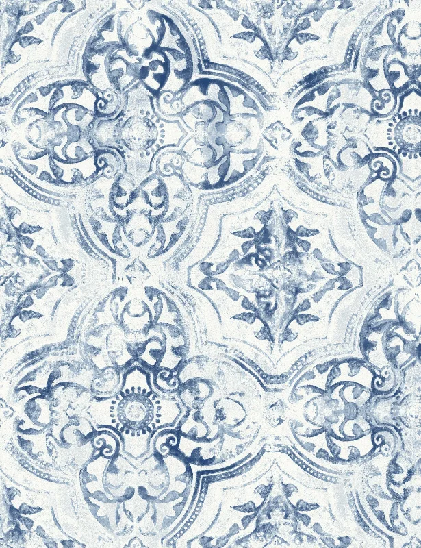 Turia Wallpaper, Blue Swatch