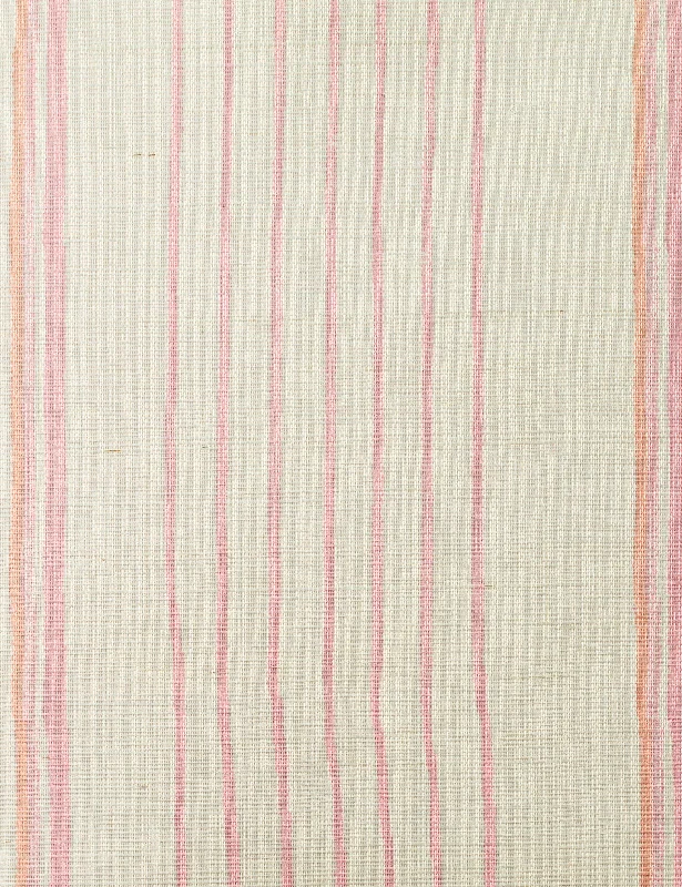 Two Tone Stripe Grasscloth Wallpaper By Nathan Turner, Creamsicle Swatch