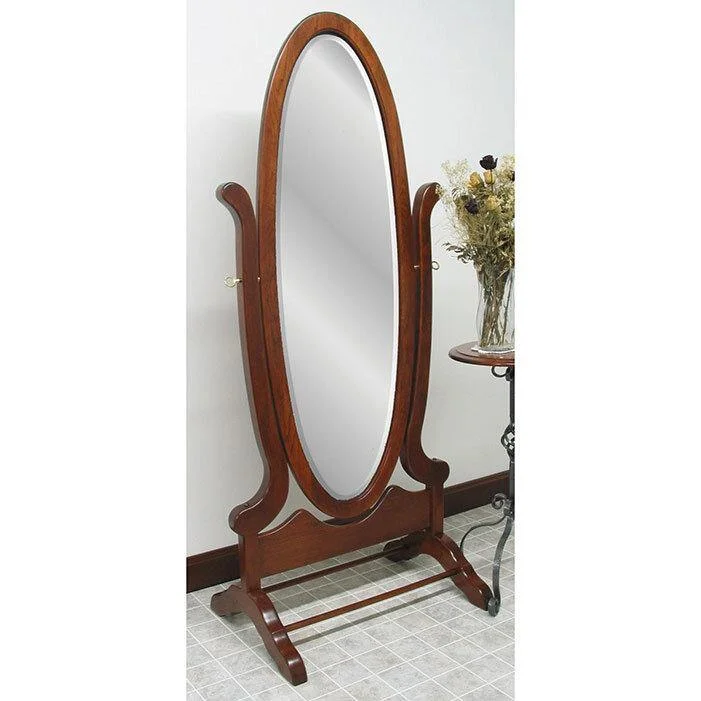 Amish Victorian Oval Cheval Mirror