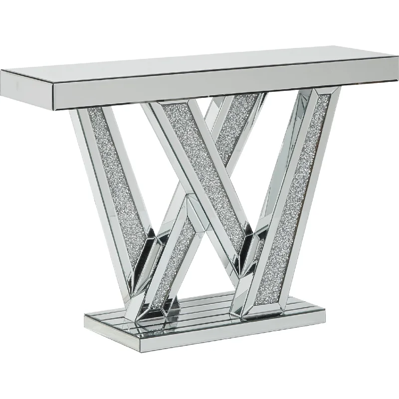 Gillrock Console Table - Mirror/Silver Finish