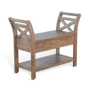 Accent Bench w/ Storage, Wood Seat