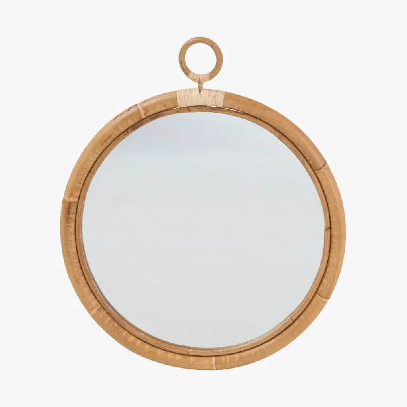 Ella Rattan Round Mirror