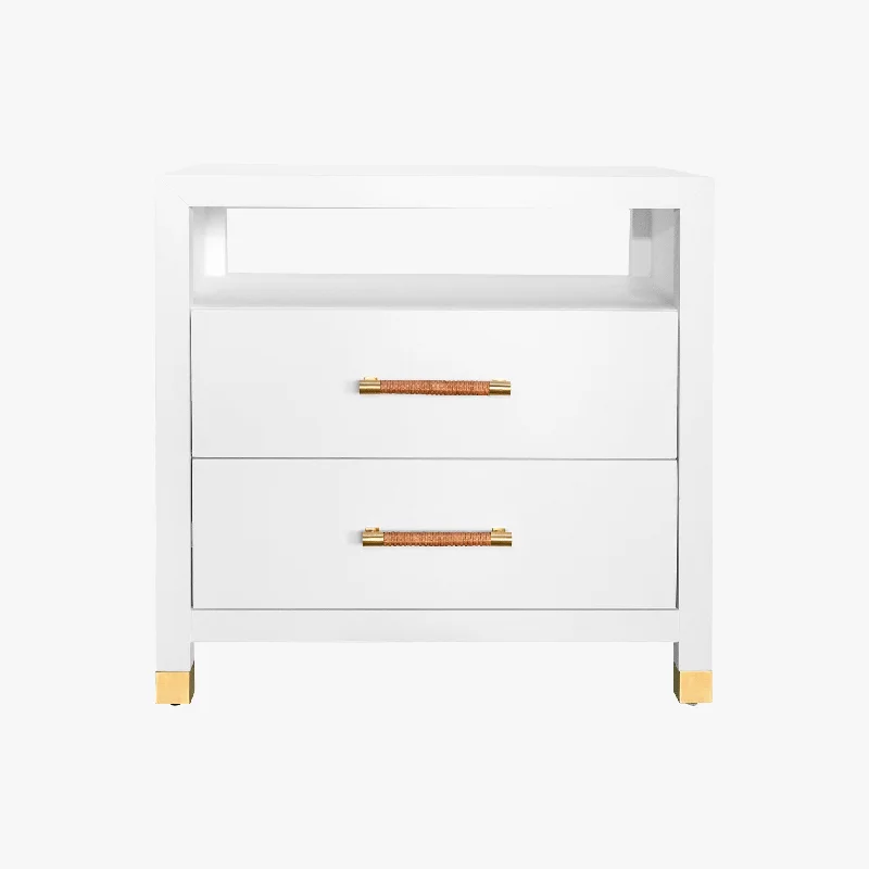 Lowery White Lacquer Nightstand