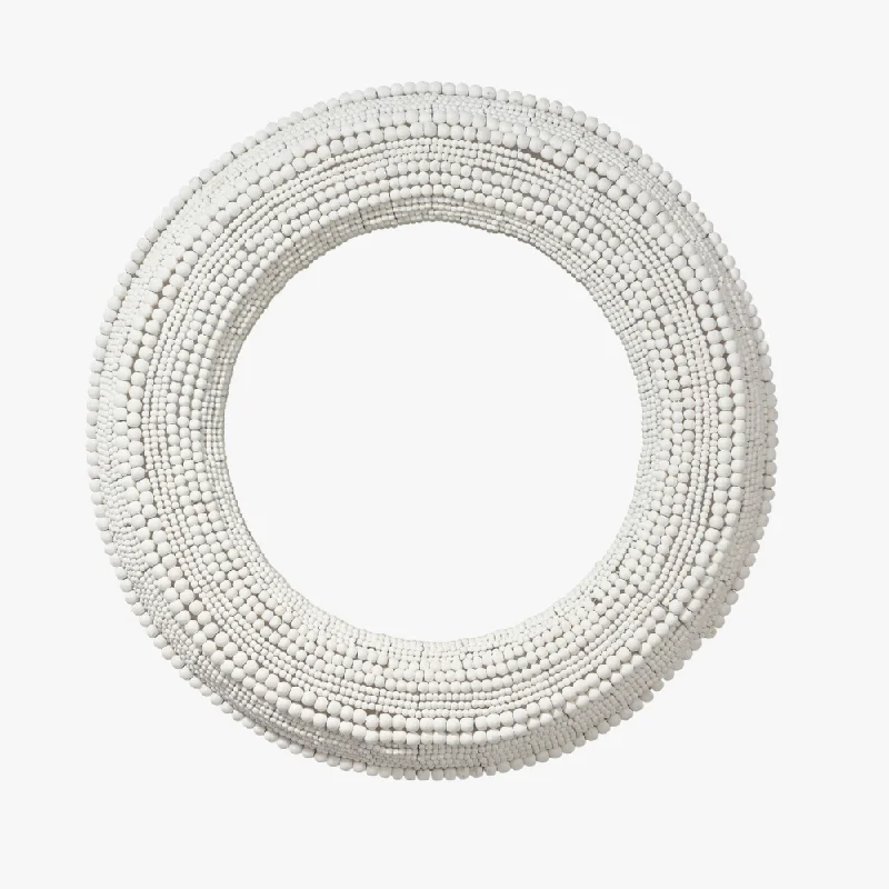 Summerset White Beaded Mirror